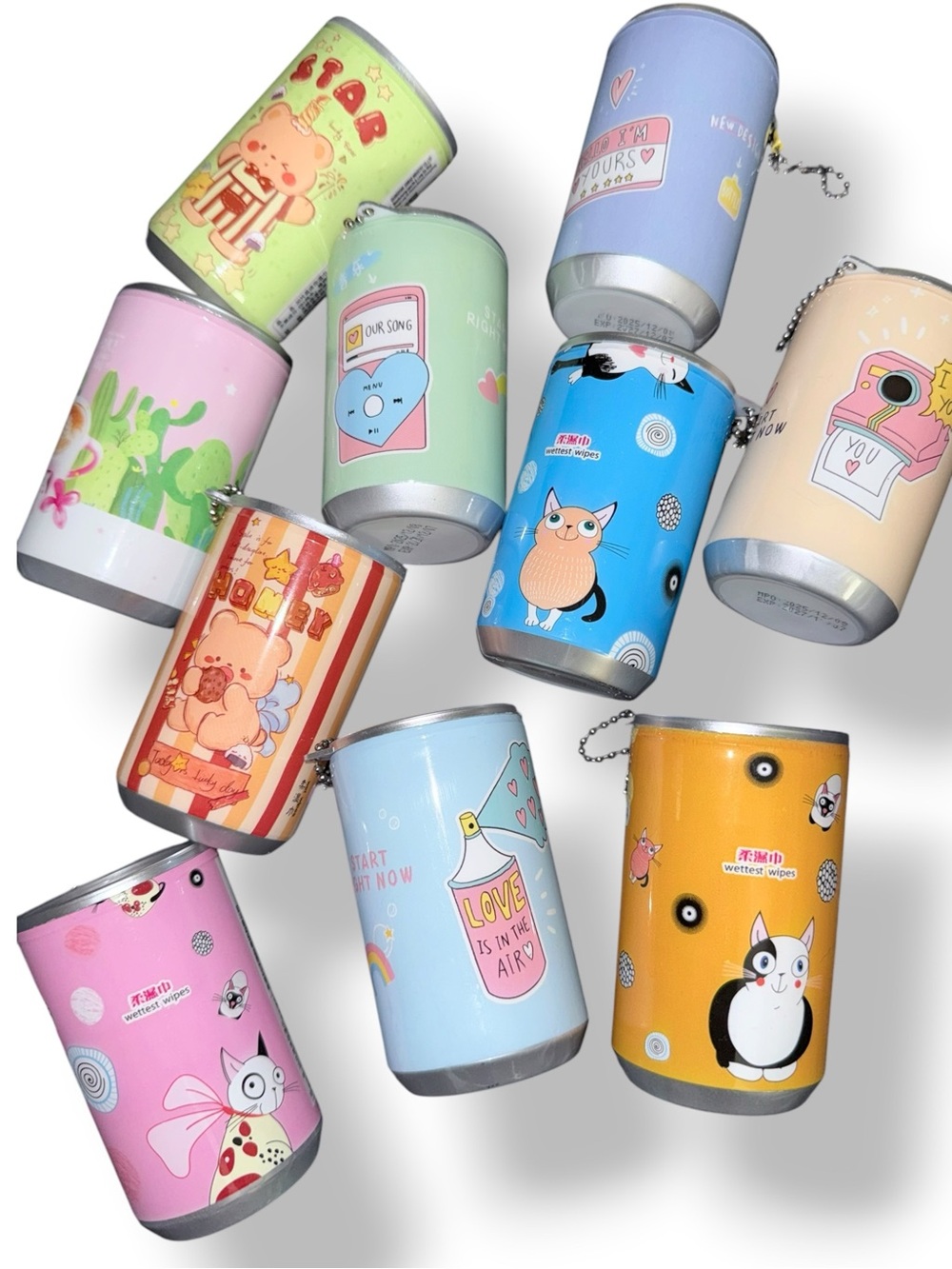 One Random Cute Cartoon Can Wet Wipe Dispenser- Includes 30 Wet Wipes